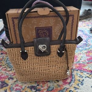 Brighton Tan and Brown Tote Bag with Woven Design